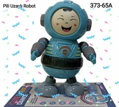 Akkuzu Robot Yürüyen Pilli Sesli Işıklı Mavi
