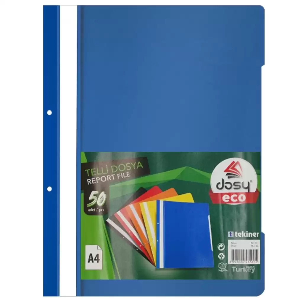 Dosy Eco Telli Dosya  A4 Mavi