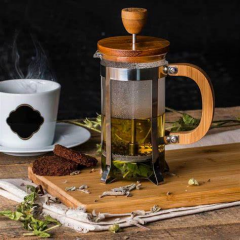 O.M.S 9132 French Press 350 Ml Bambu Ahşap