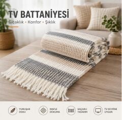 Merinos Cozy Life Skoç Püsküllü Battaniye 130 X 170 Cm