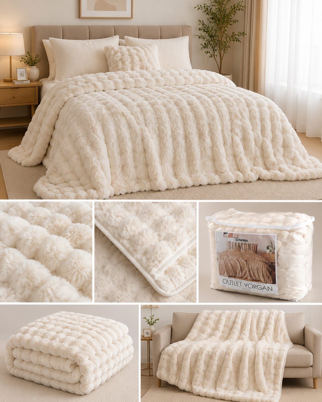 Merinos Outlet Diamond Bubble Yorgan 220 X 240 Cm