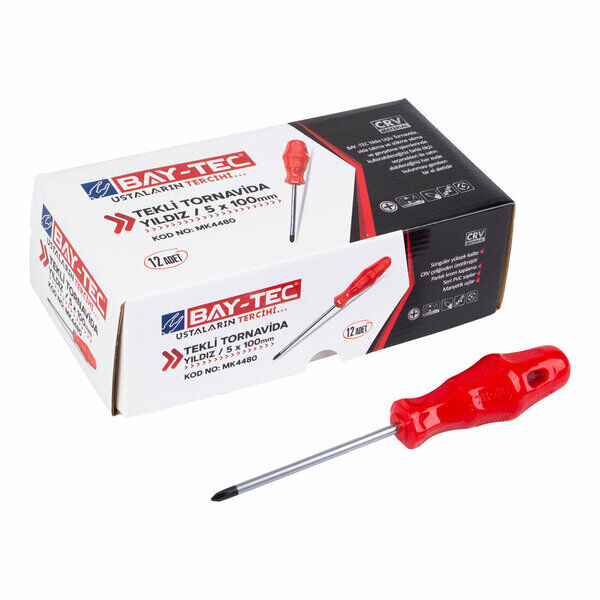 Baytec Tornavida Yıldız 5X100mm Kırmızı