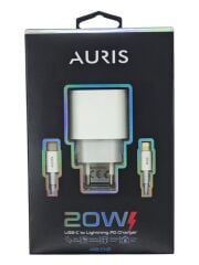 Auris Şarj Aleti Ev USB Lightning Pd 20 W Beyaz