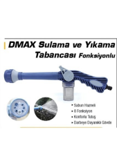 Dmax Sulama ve Yıkama Tabancası 8 Fonksiyonlu Hazneli Mavi