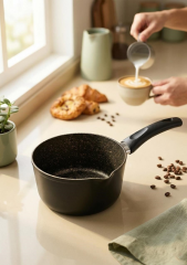 Cooker Kaçerola Sütlük 16 Cm Granit Siyah