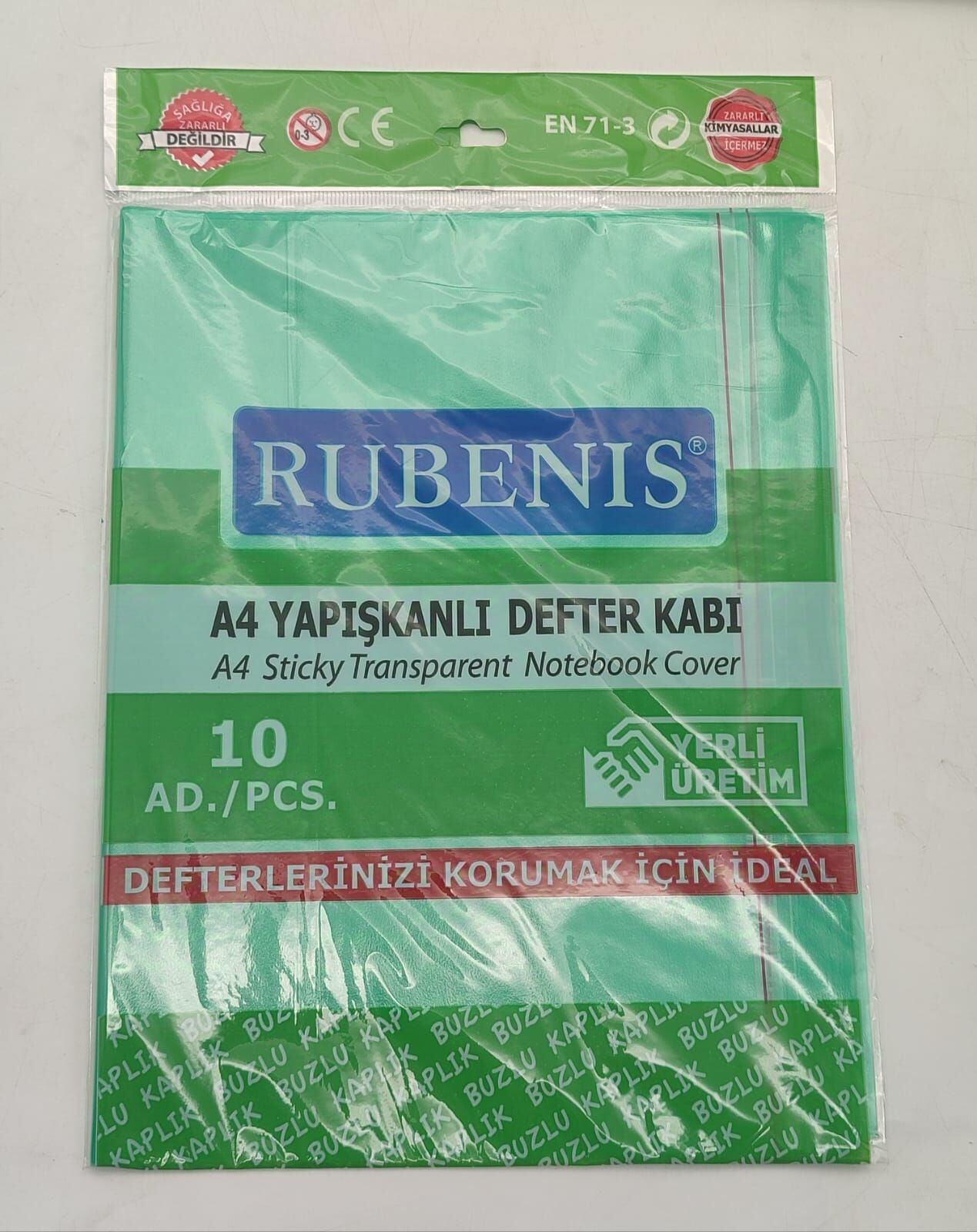 Rubenis Defter Kabı Yapışkanlı A4 Buzlu 10 Lu Yeşil