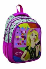 Astral Kids İlkokul Çantası Beslenmeli Cartoon Barby-Stars