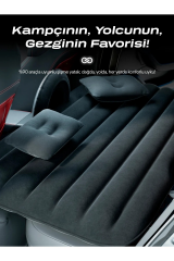 Şişme Yatak Arka  2 Yastıklı Siyah