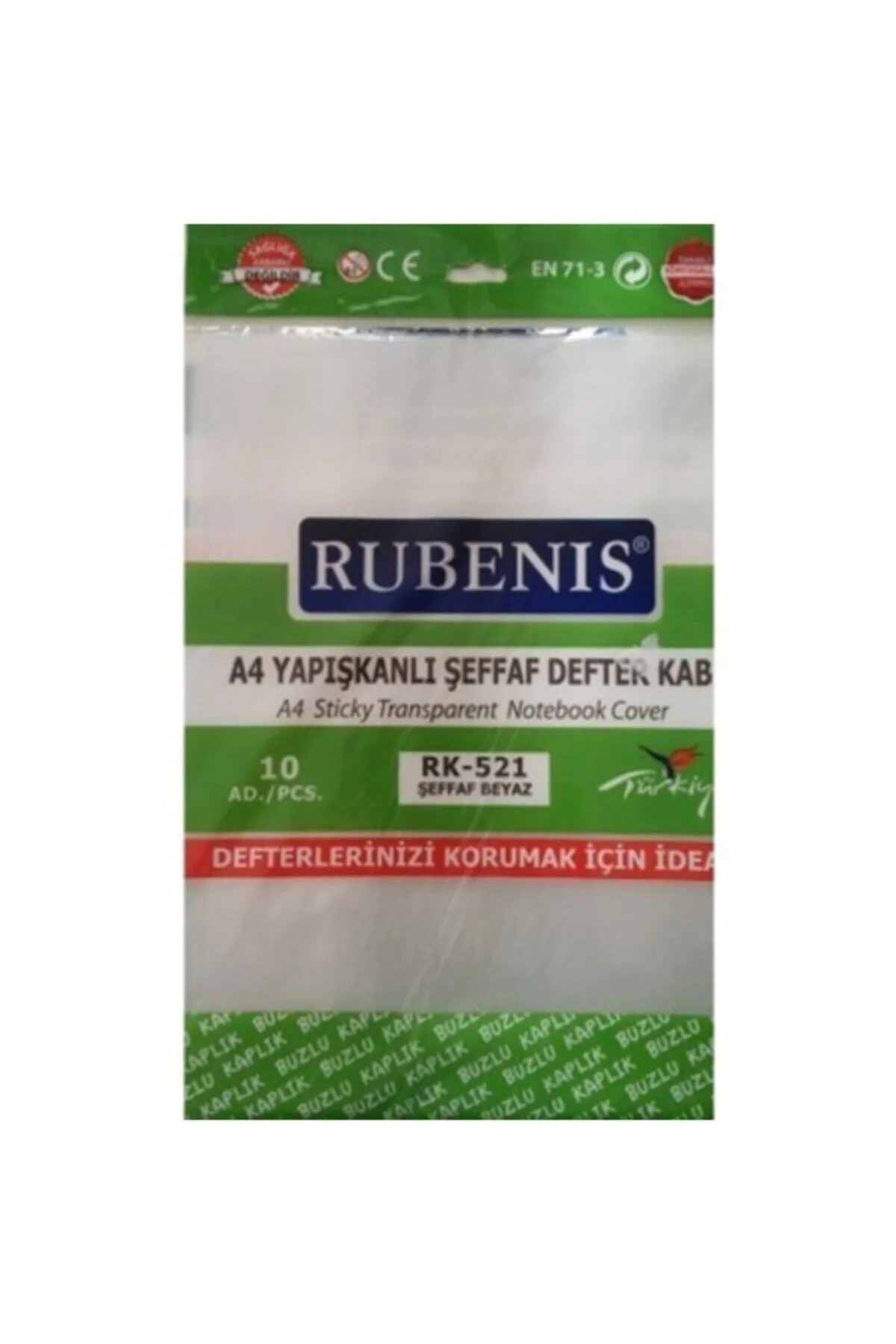 Rubenis Defter Kabı Yapışkanlı A4 Buzlu 10 Lu Şeffaf