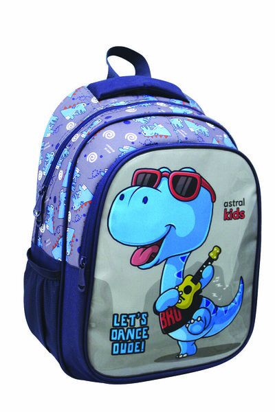 Astral Kids İlkokul Çantası Beslenmeli Cartoon Dinozor Karışık Renkli
