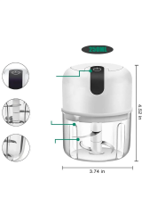 Elektrikli Mini Sarımsak Doğrayıcı 250 Ml Şarj Edilebilir Taşınabilir Kablosuz Rondo Beyaz