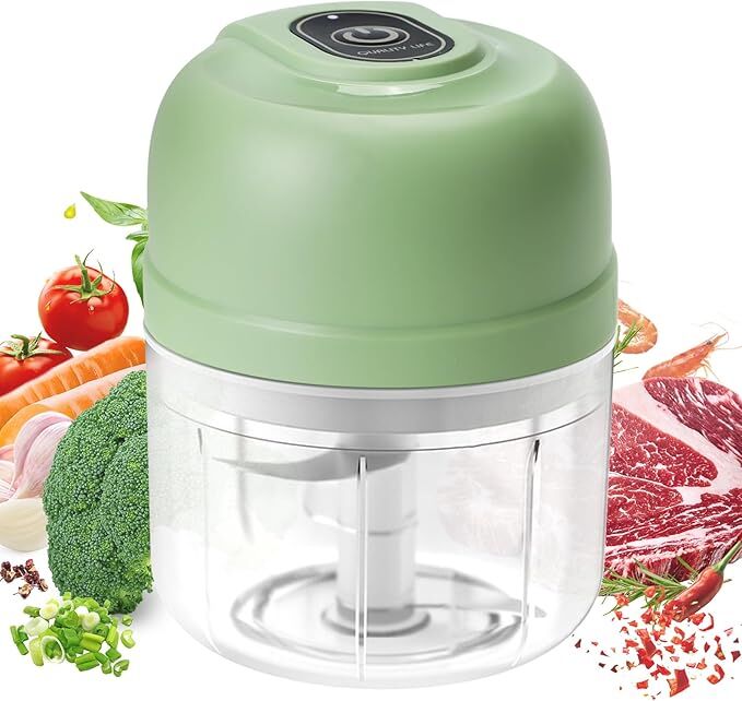 Elektrikli Mini Sarımsak Doğrayıcı 250 Ml Usb Şarj Edilebilir Taşınabilir Kablosuz Gıda Doğrayıcı Rondo Wh-1002 Yeşil