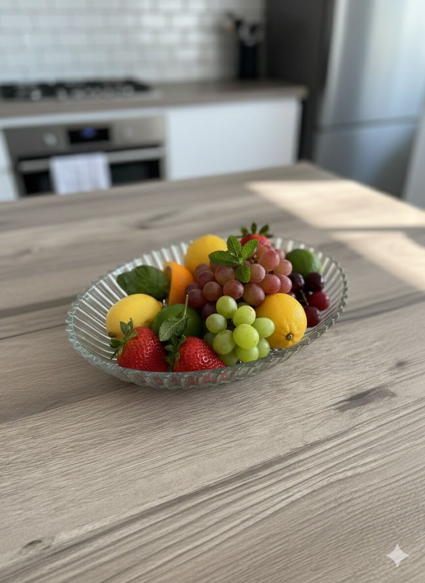 Kaveh Santa Balık Sırtı Tabak 1 Adet 25 Cm Şeffaf
