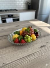 Kaveh Santa Balık Sırtı Tabak 1 Adet 25 Cm Şeffaf