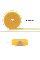 Omilife Kablo Toparlayıcı Cırt Bant 1 Cm 5 M Fenomen Ürün Sarı