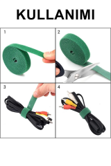 Omilife Kablo Toparlayıcı Cırt Bant 1 Cm 5 M Fenomen Ürün Yeşil
