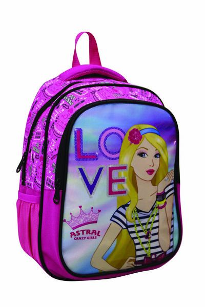 Astral Kids İlkokul Çantası Beslenmeli Cartoon Barby-Love Karışık Renkli
