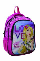 Astral Kids İlkokul Çantası Beslenmeli Cartoon Barby-Love Karışık Renkli
