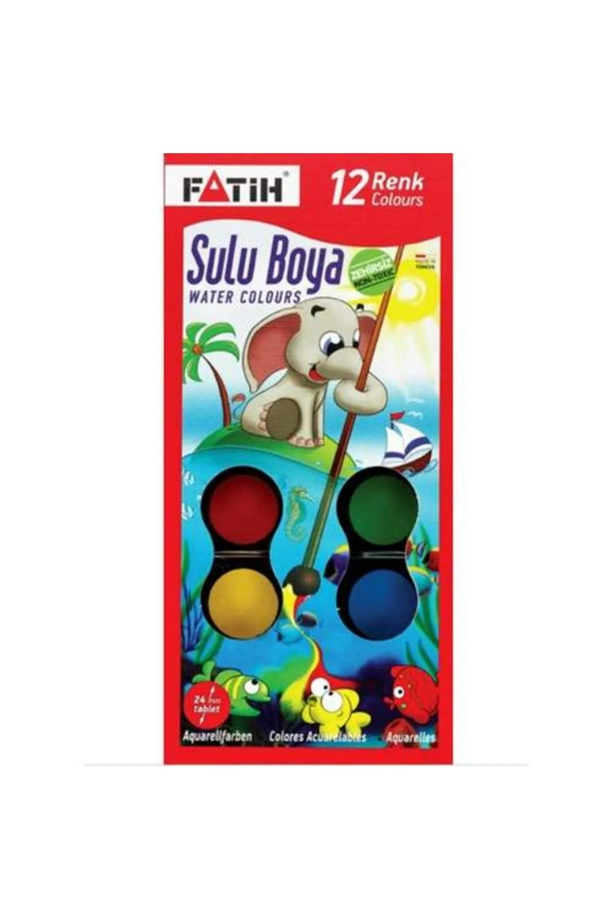 Fatih Suluboya 12 Renk Karışık Renkli