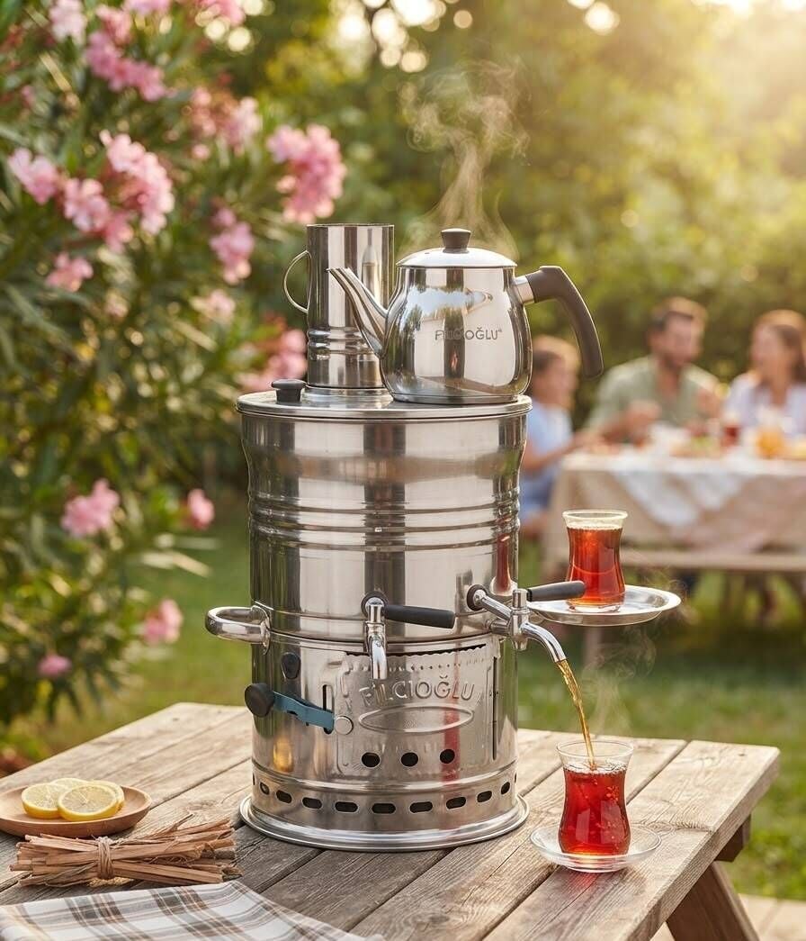Zirve Çift Musluklu Semaver 7 Lt
