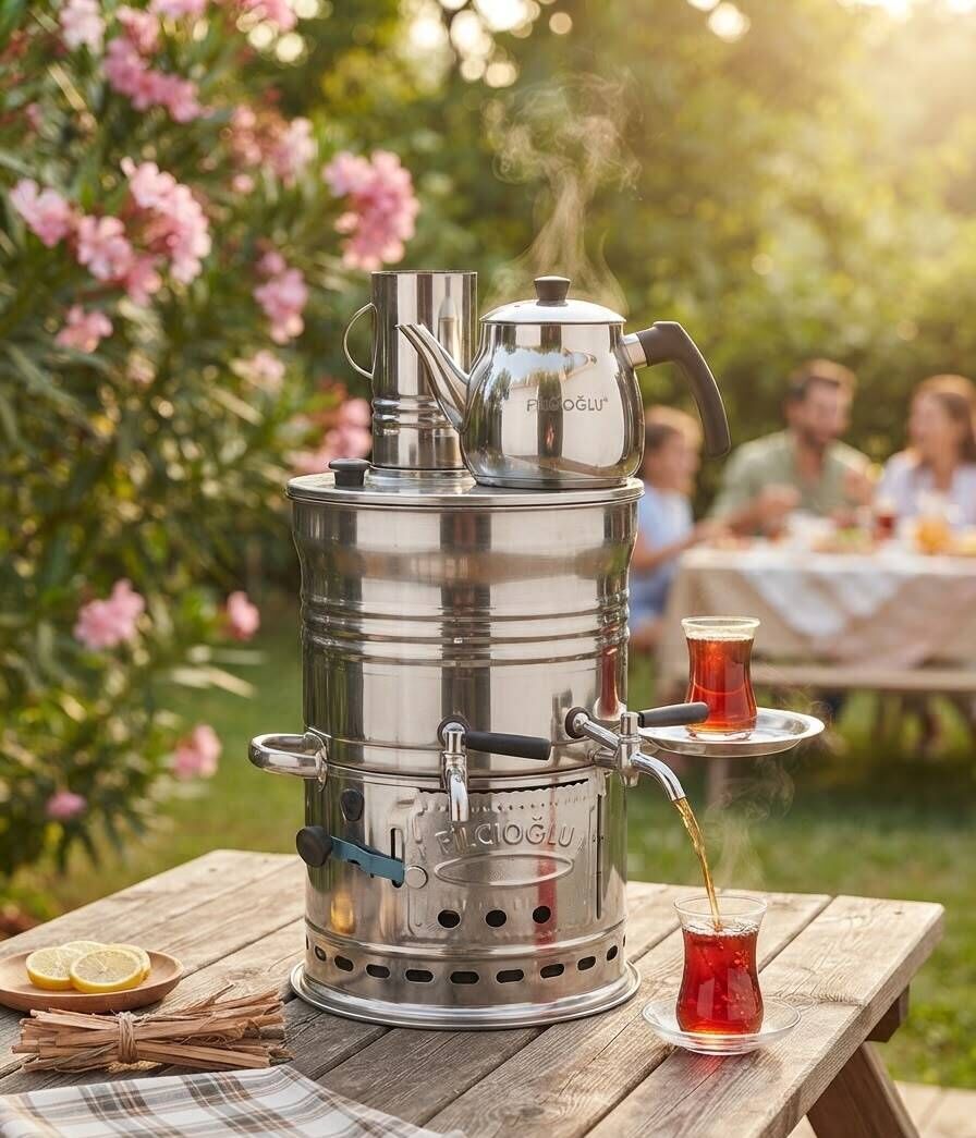 Zirve Çift Musluklu Semaver 7 Lt