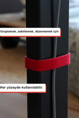 Omilife Kablo Toparlayıcı Cırt Bant 1 Cm 5 M Fenomen Ürün Kırmızı
