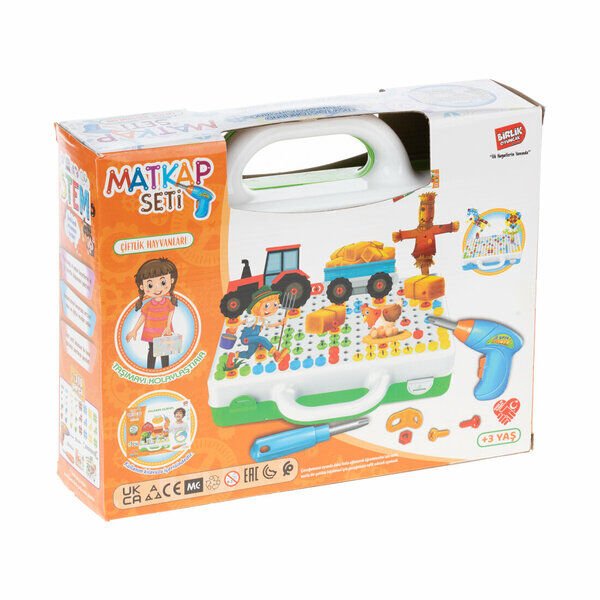 Birlik Puzzle ve Oyun Çantası Çiftlik Hayvanları 340 Parça Matkaplı 3D