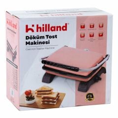 Hilland Tost Makinesi 1800 W Demir Döküm Pembe