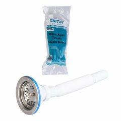 Kinetex Lavabo Sifonu Geniş Ağızlı Tırtıklı Beyaz