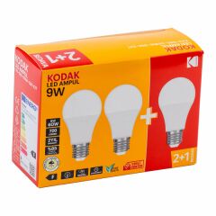 Kodak Led Ampül Işık 2+1 9 W 3 Lü