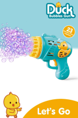 Kayyum Duck Pilli Köpük Atan Tabanca Oyuncağı 23 Delikli Bubble Gun Mavi