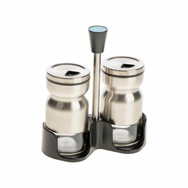Yakut Baharatlık Cam 2 Li Metal Krom Tutmalı Gümüş