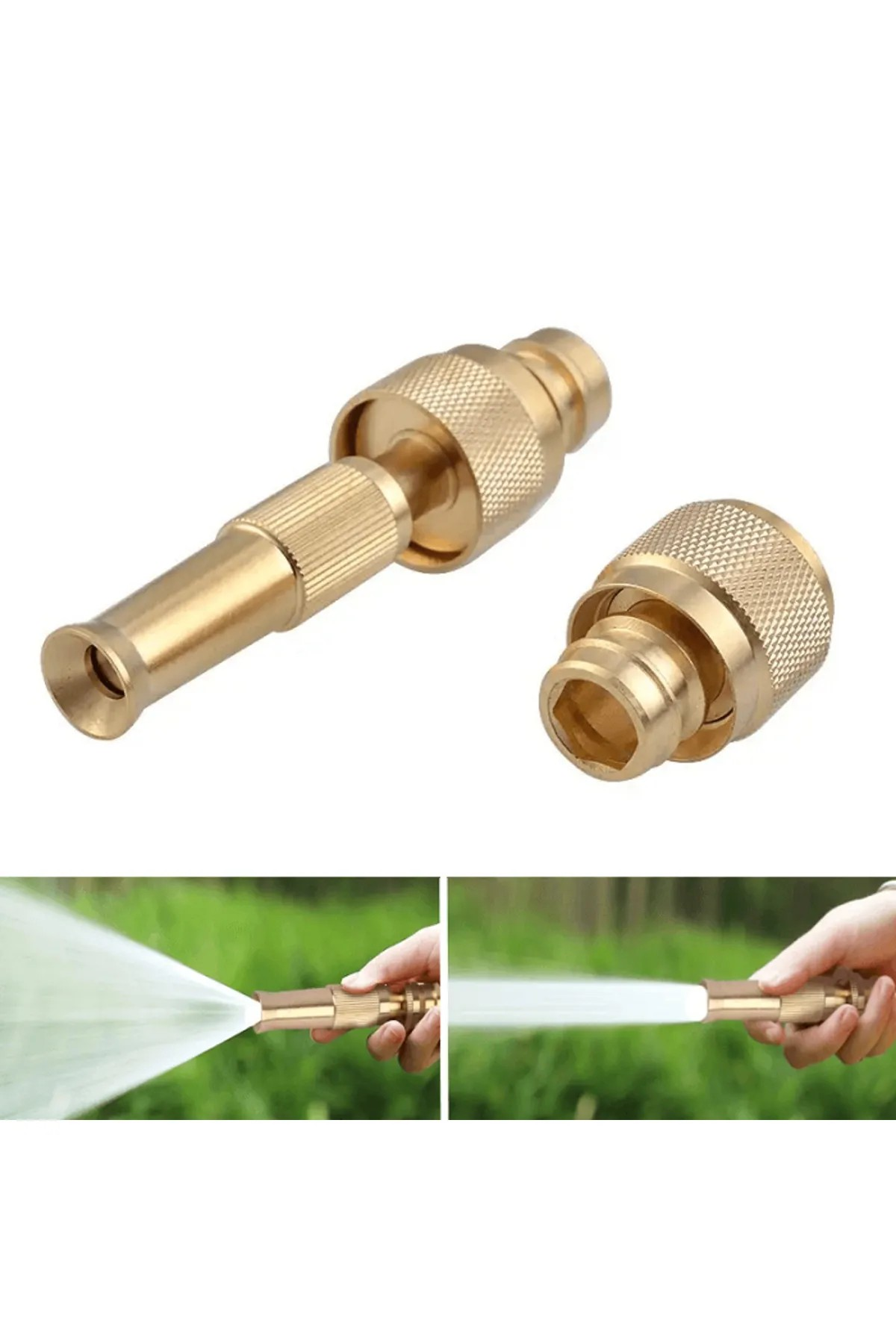 Metal Yüksek Basınç Yağmurlamalı Hortum Musluk Çeşme Ucu 2 Li