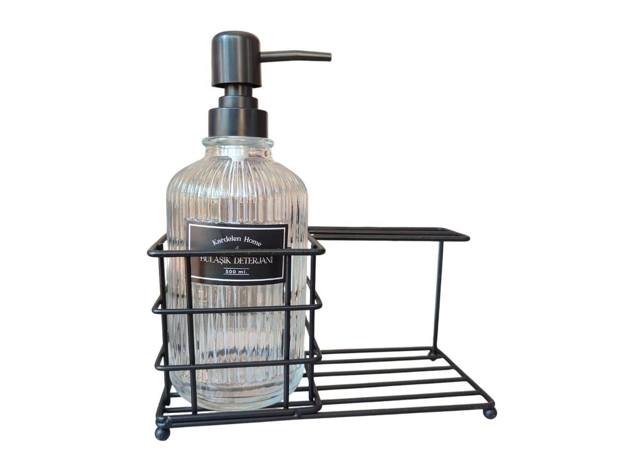 Krd Home Sıvı Sabunluk Otantik Metal Standlı Siyah