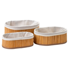 Mitra Sepet Bambu Katlanır 3 Lü Oval - Ahşap