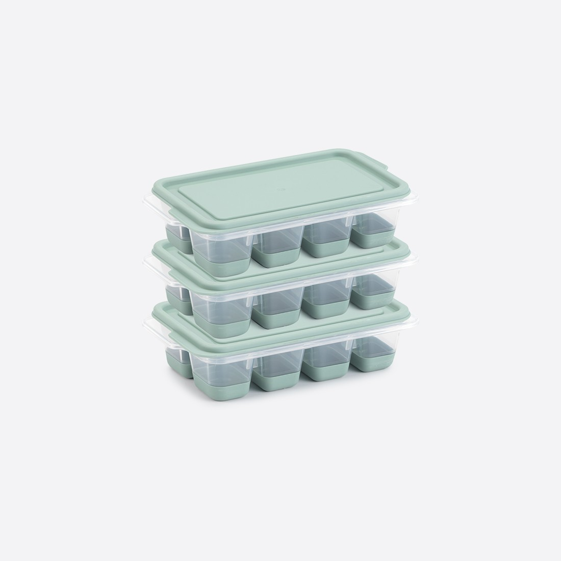 Dünya Buz Kalıbı Silikon Mini Kapaklı 3 Lü Su Yeşili