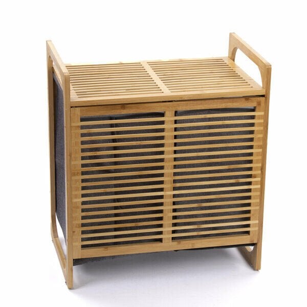 İvory Sepet Çamaşır Banyo Bambu 2 Bölmeli