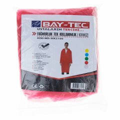 Baytec Yağmurluk Düğmeli Tek Kullanımlık 61Gr Kırmızı