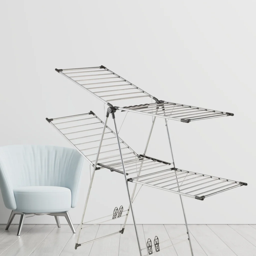 Cıngıllıoğlu Crystal Cc-405 Çamaşır Kurutmalığı Çift Katlı Gümüş