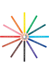 Bic Kuru Boya 12 Renk Tam Boy Jumbo Evo Üçgen Karışık Renkli
