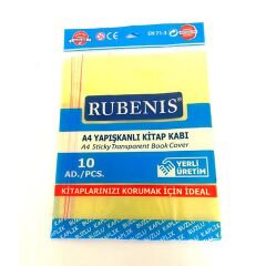 Rubenis Kitap Kabı Yapışkanlı Buzlu A4 Sarı 10 Lu