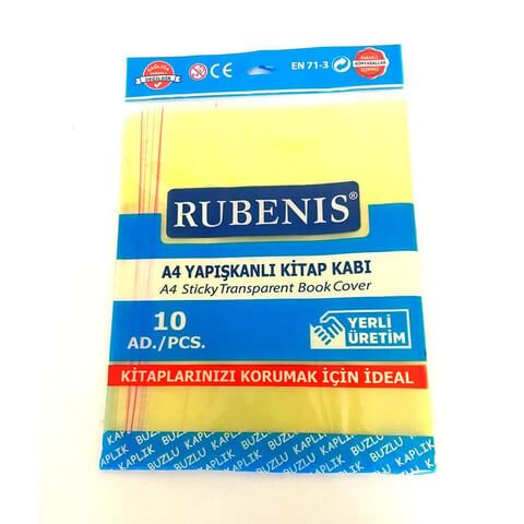 Rubenis Kitap Kabı Yapışkanlı Buzlu A4 Sarı 10 Lu Sarı
