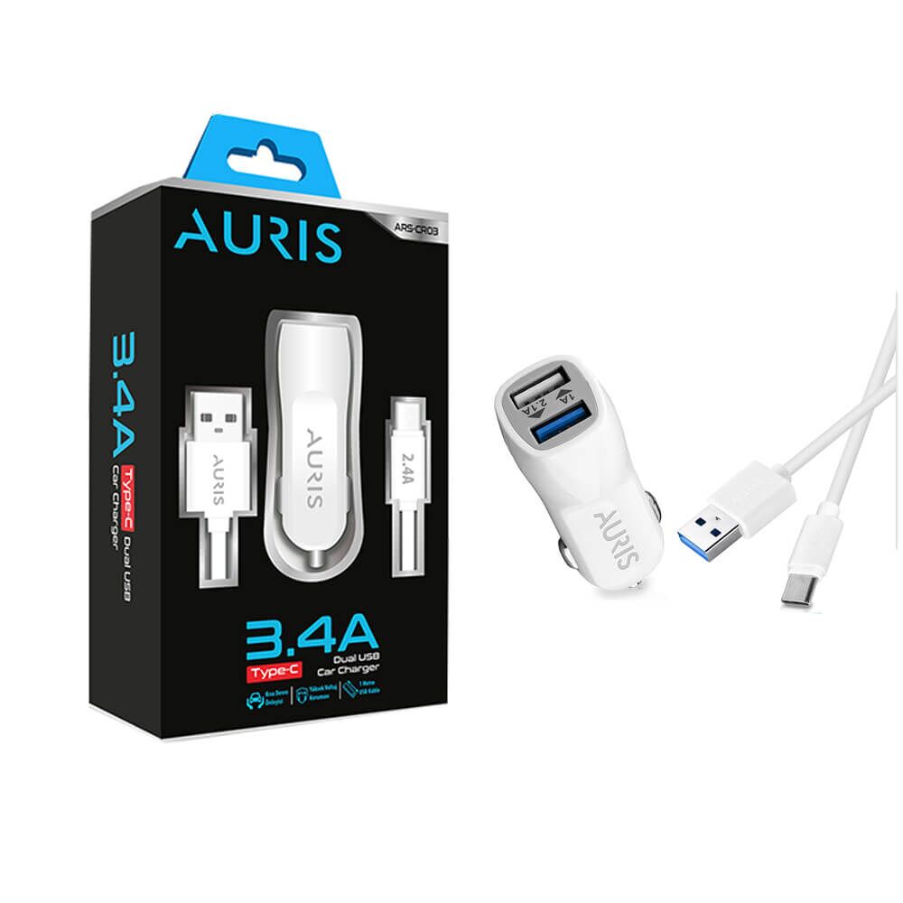 Auris Şarj Aleti Araç Usb Type-C 3.4 A 15 W