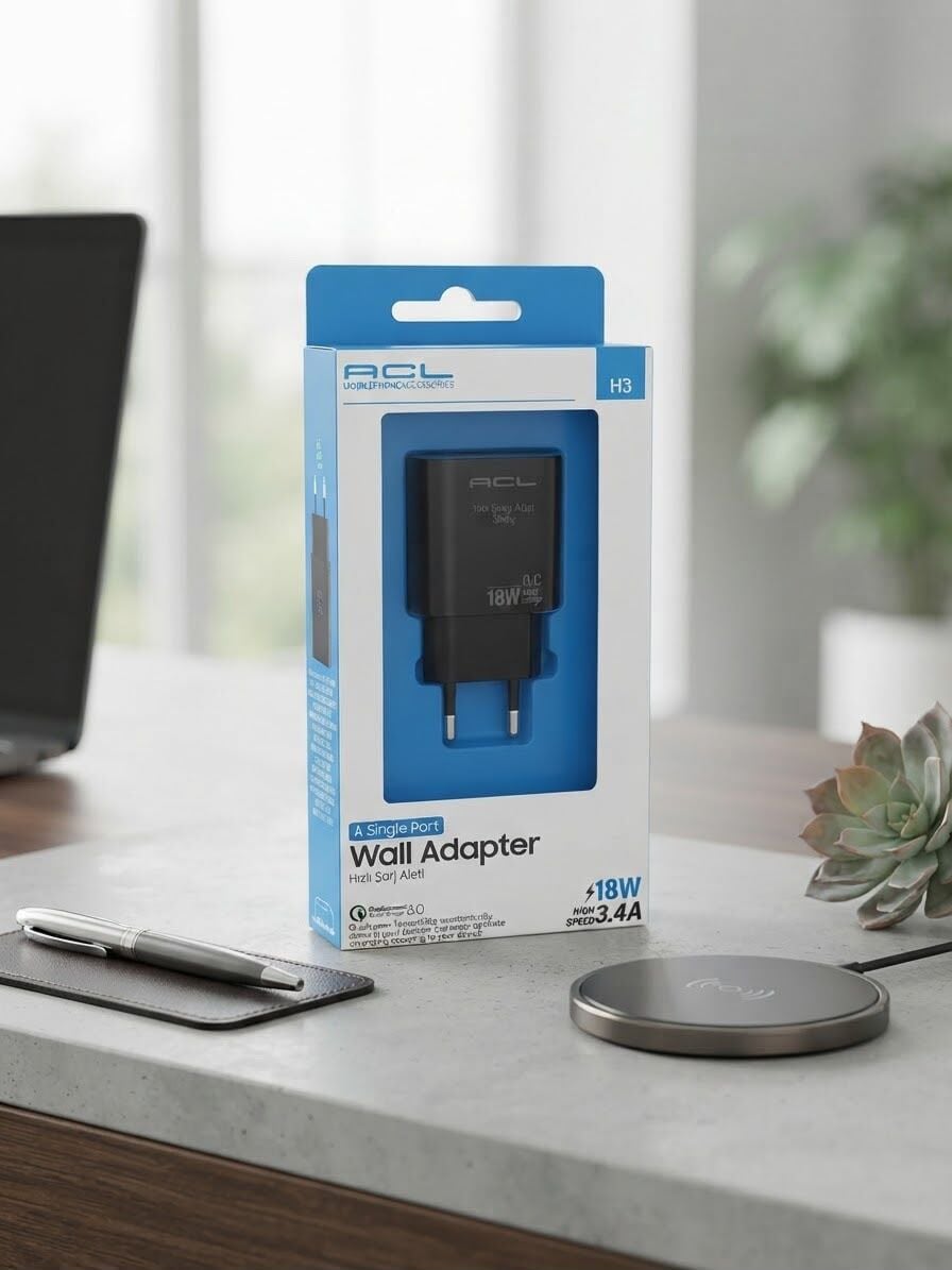 Acl H3 Şarj Başlık Adaptör Ev Usb Giriş Qualcomm Quick Charge 3.0 18 W 3.4 A
