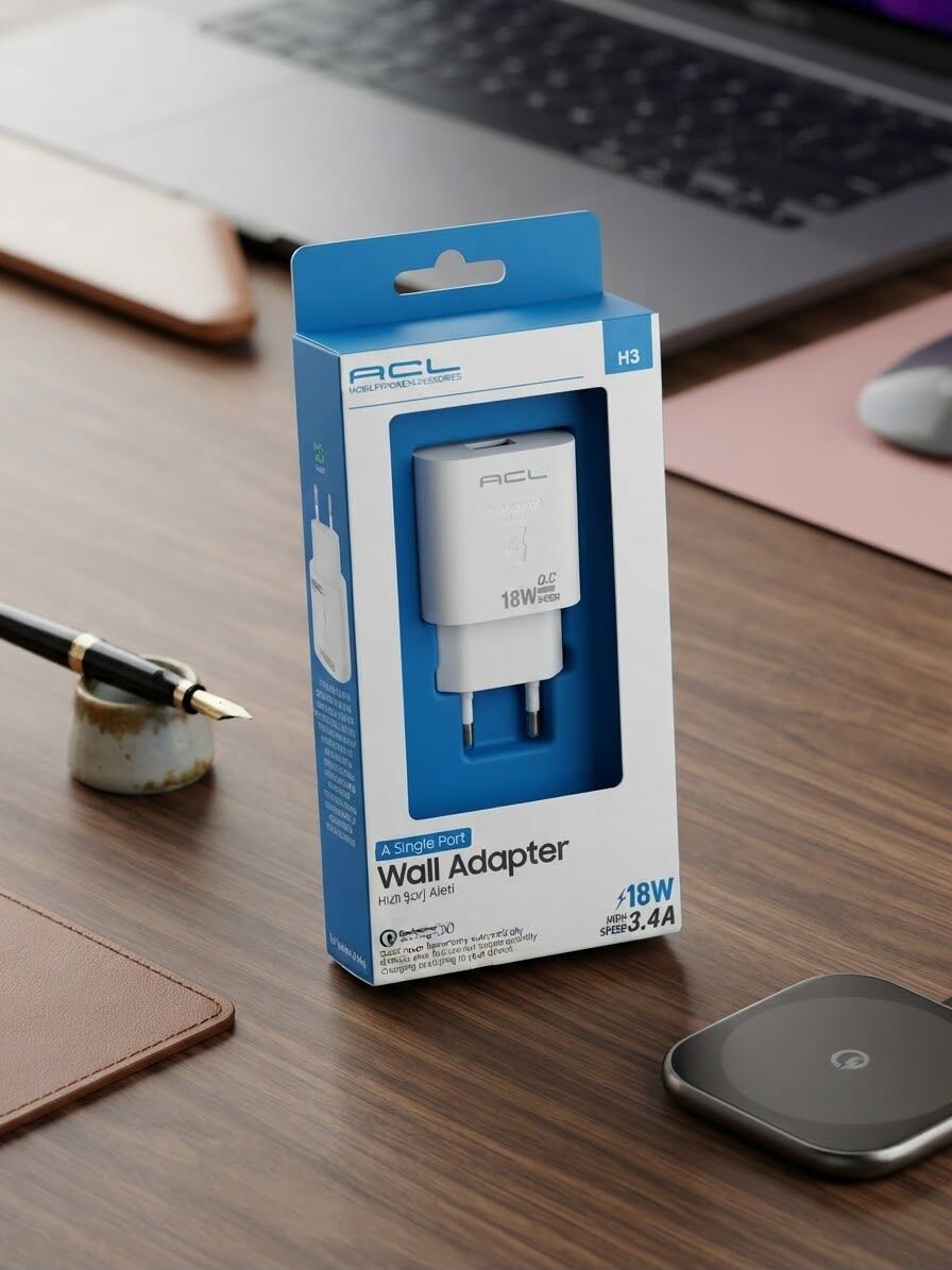 Acl H3 Şarj Başlık Adaptör Ev Usb Giriş Qualcomm Quick Charge 3.0 18 W 3.4 A Beyaz