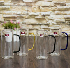 Krd Home Deli Glassware Bardak Kupa Cam Kulplu Borosilikat 4 Lü GBP31 380 Ml