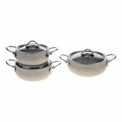 Vivaldi Eco Granit 3mm Güveç 6 Parça Set Açık Gri