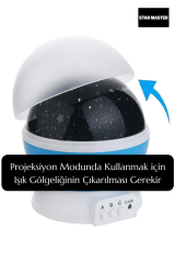 Star Master Uzay Yıldızlı Gökyüzü Projeksiyon Gece Lambası Mavi