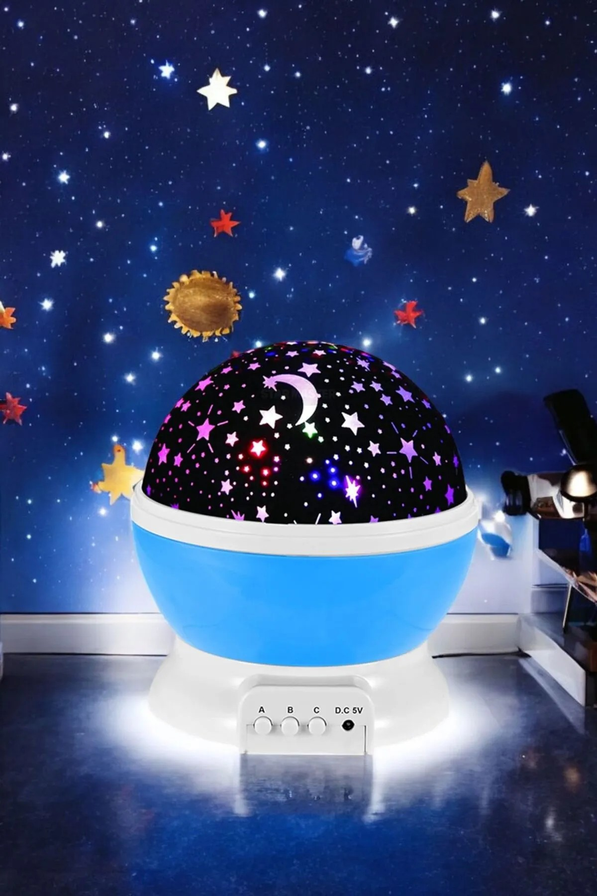 Star Master Uzay Yıldızlı Gökyüzü Projeksiyon Gece Lambası Mavi