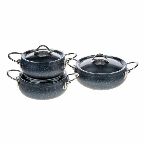 Vivaldi Eco Granit 3mm Güveç 6 Parça Set Koyu Gri
